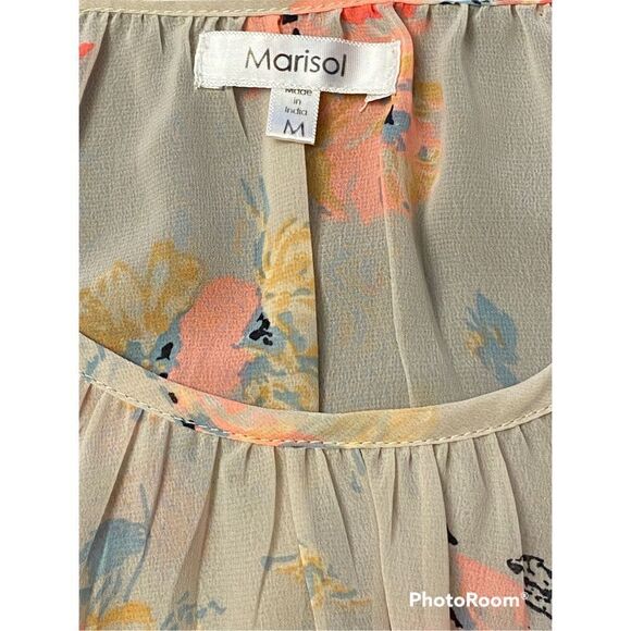 🌸Woman’s Marisol SZ M Ruffled Sheer Floral Stylish Top🌸 - Picture 2 of 6